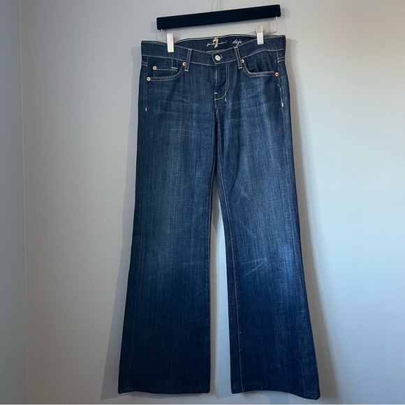 7 For All Mankind Dark Blue Flare Jeans - Picture 6 of 13